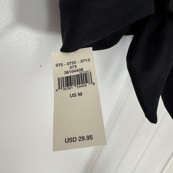 Aerie Bikini Swimsuit Triangle Top Tie Back Cheeky Bottom Black Red Bra Padding - Picture 12 of 16